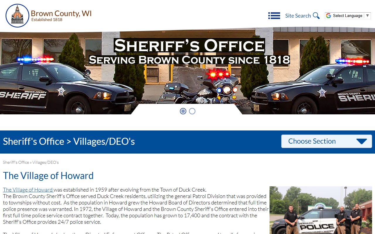 Howard Residents Directory at Brown County Sheriff's Office for Howard