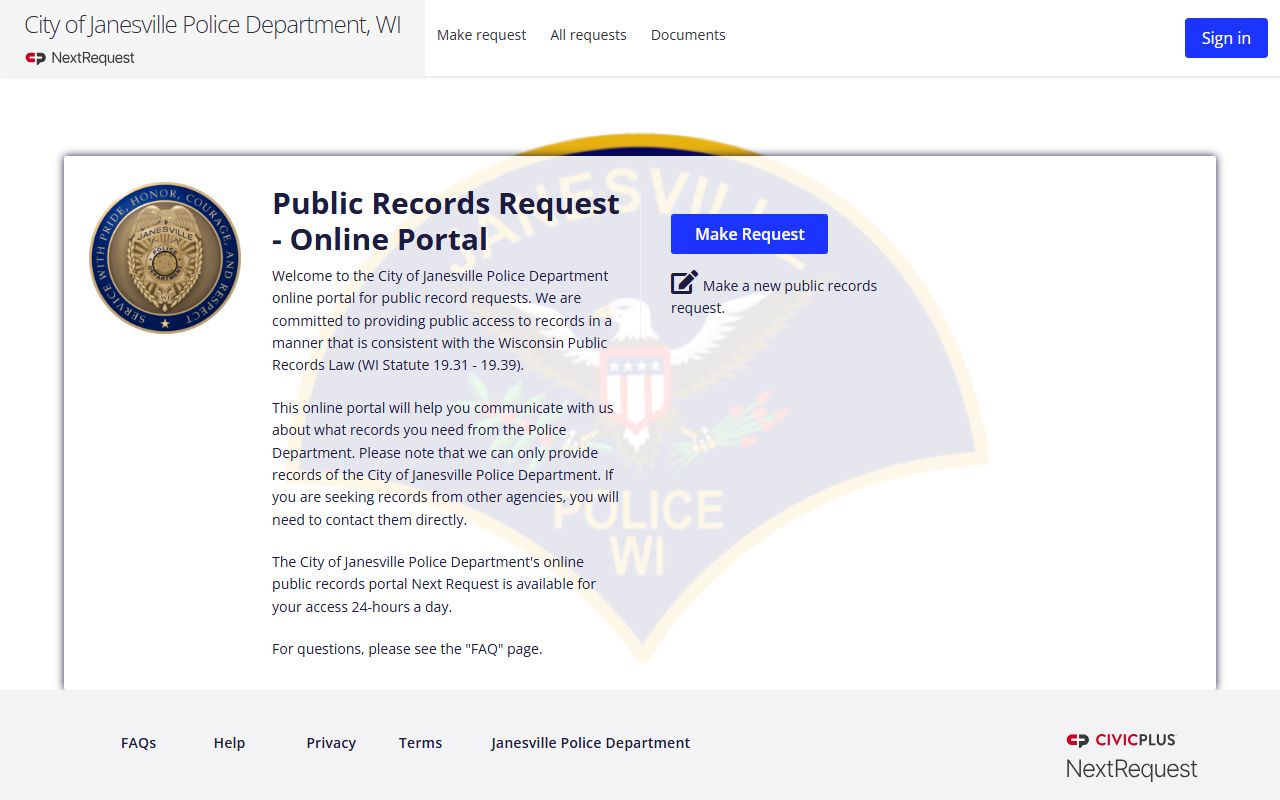 Janesville Residents Directory police records portal