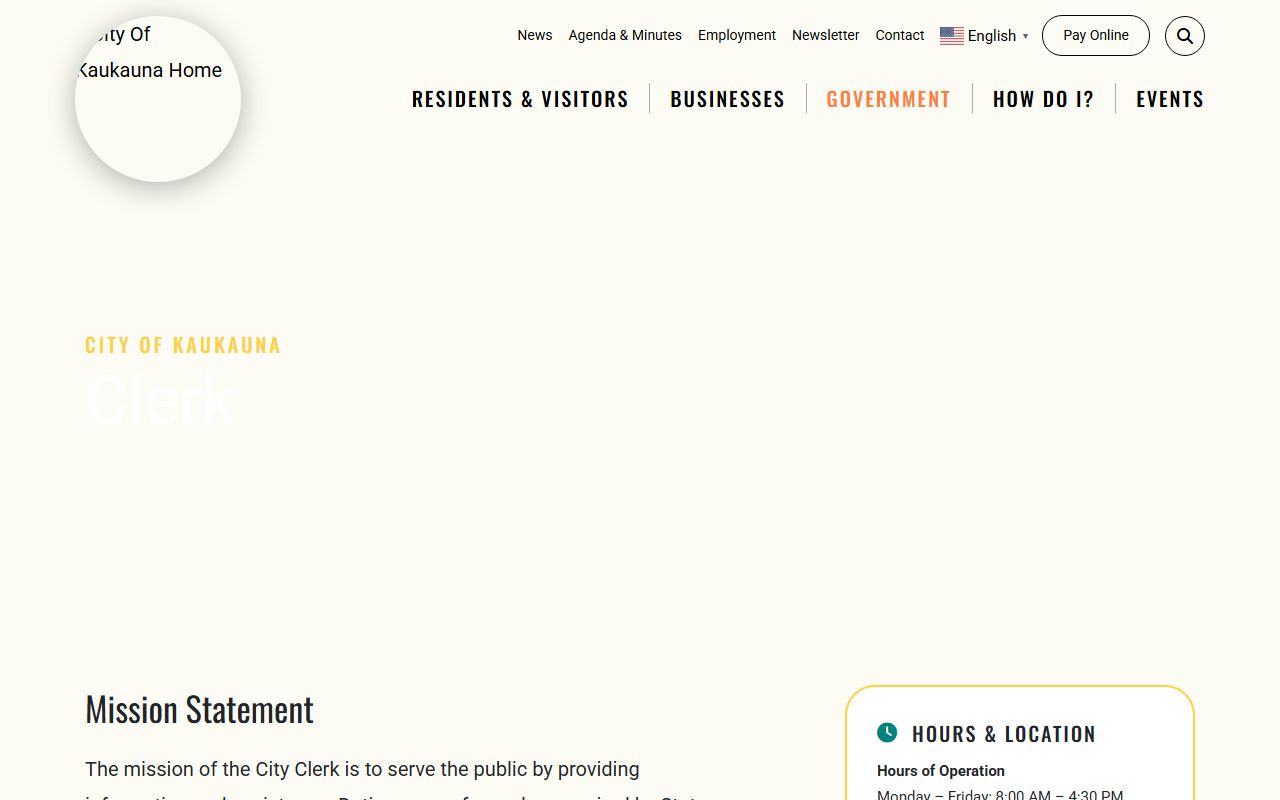 Kaukauna Residents Directory city clerk records