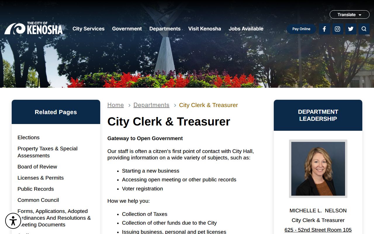 Kenosha Residents Directory city clerk