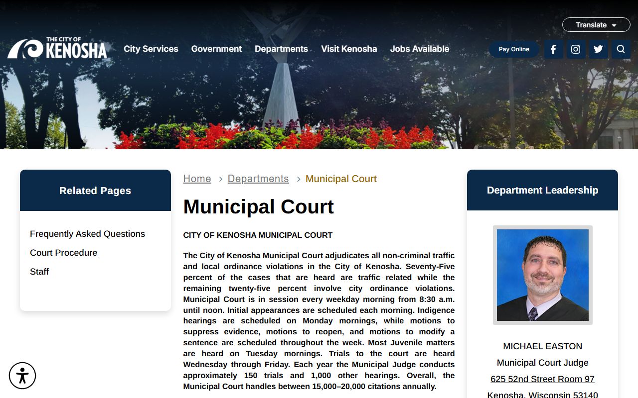 Kenosha Residents Directory municipal court