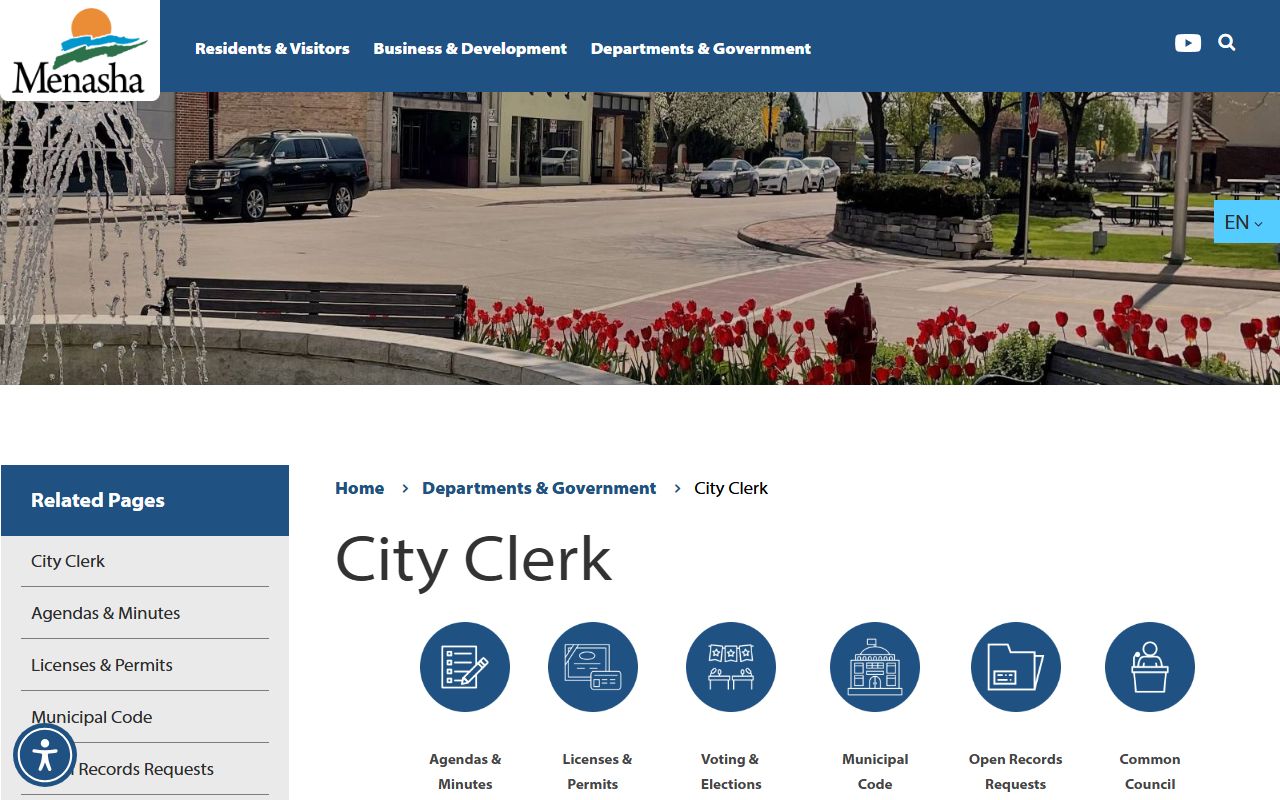 Menasha Residents Directory city clerk records