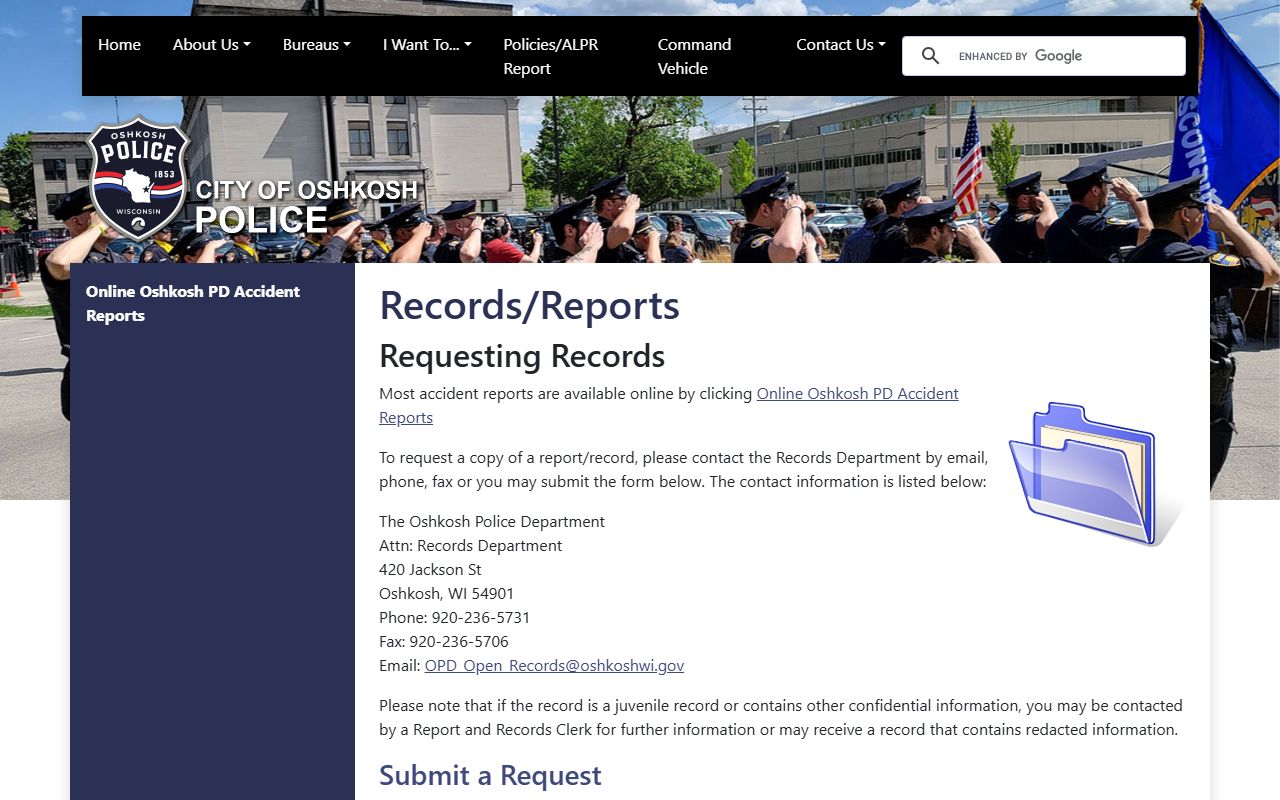 Oshkosh Residents Directory police records