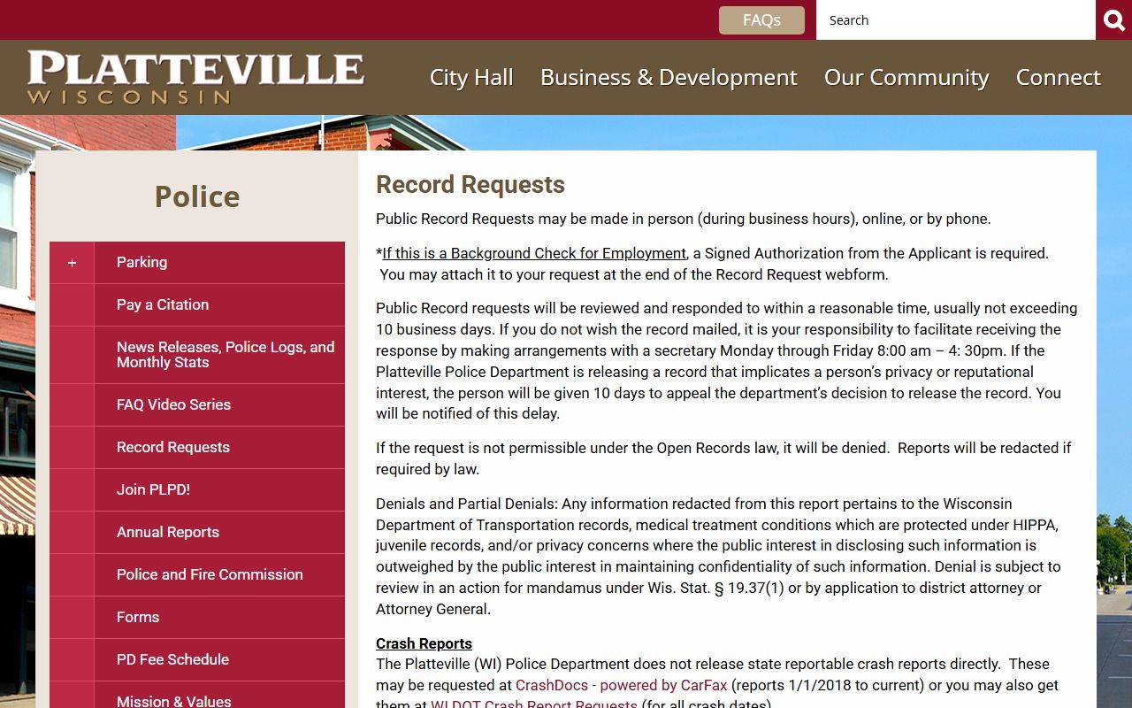 Platteville Residents Directory at Platteville Open Records