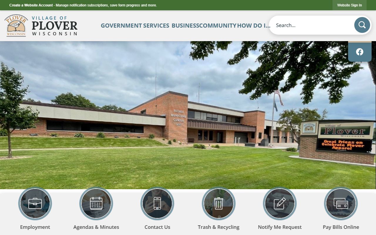 Plover Residents Directory village government records