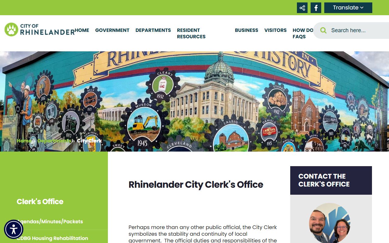 Rhinelander Residents Directory city clerk