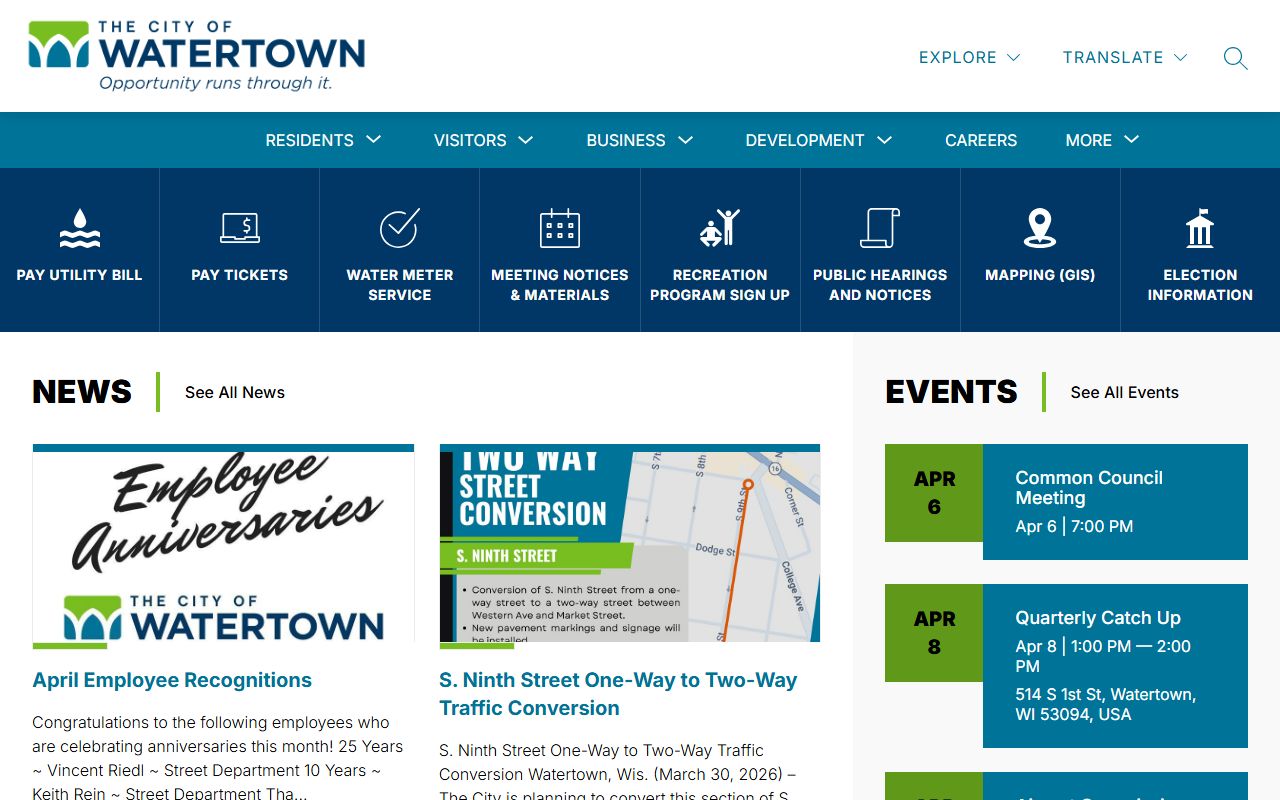 Watertown Residents Directory at Watertown City