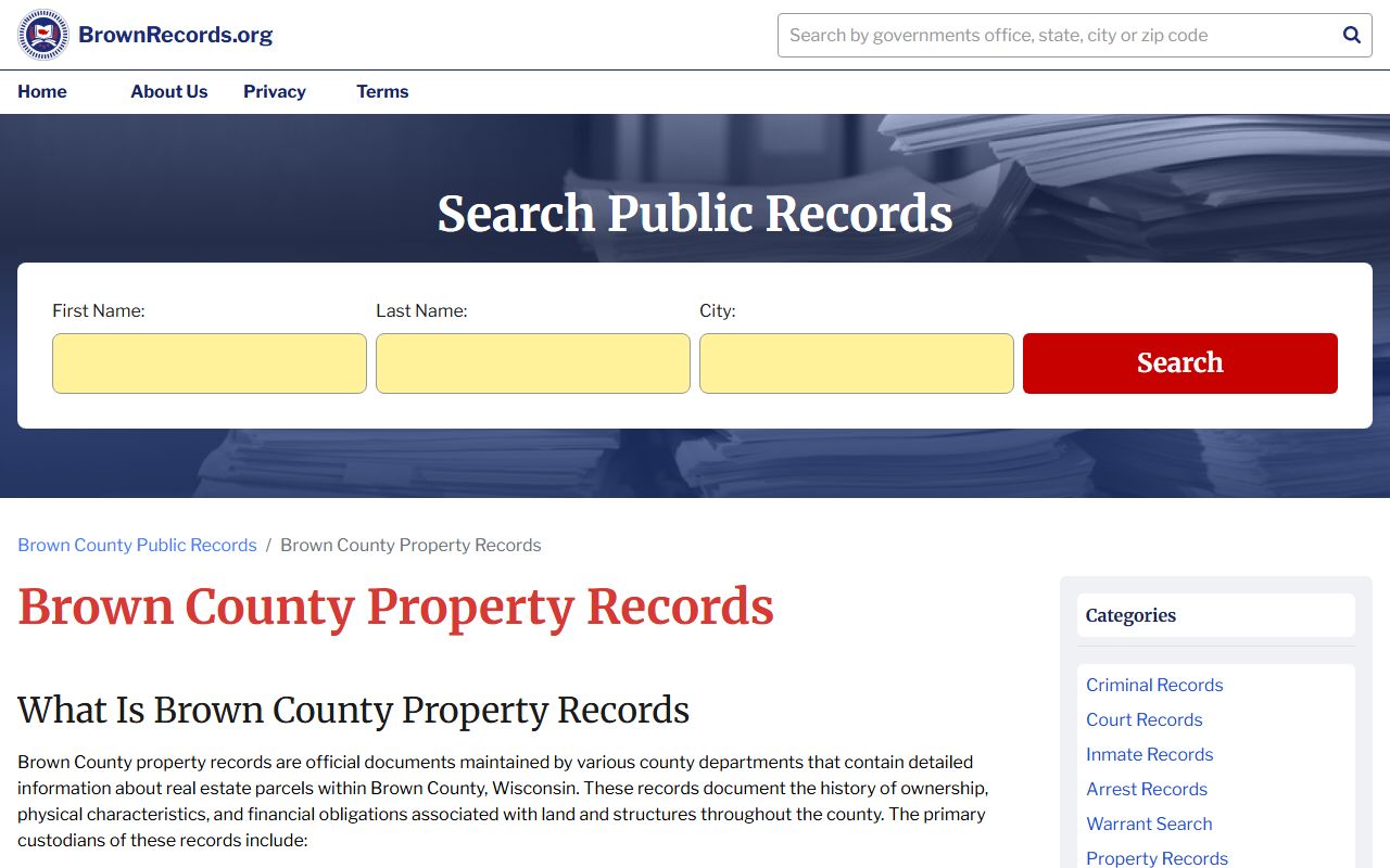 Ashwaubenon Residents Directory Brown County records request