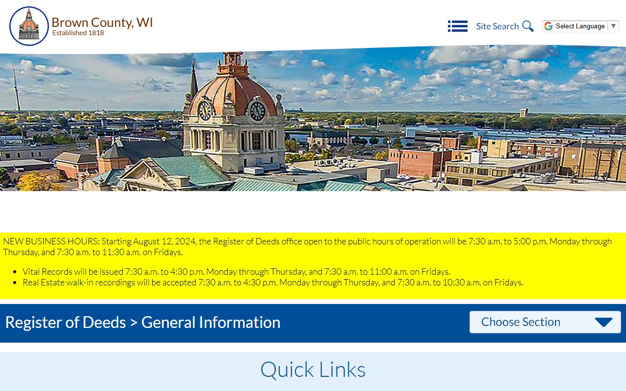 Brown County Residents Directory at the Register of Deeds