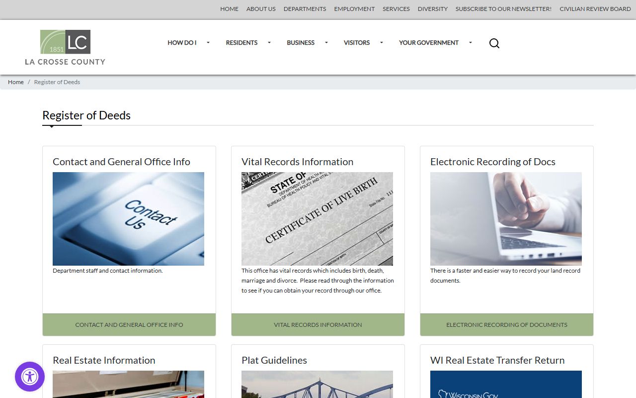 La Crosse Residents Directory at the Register of Deeds