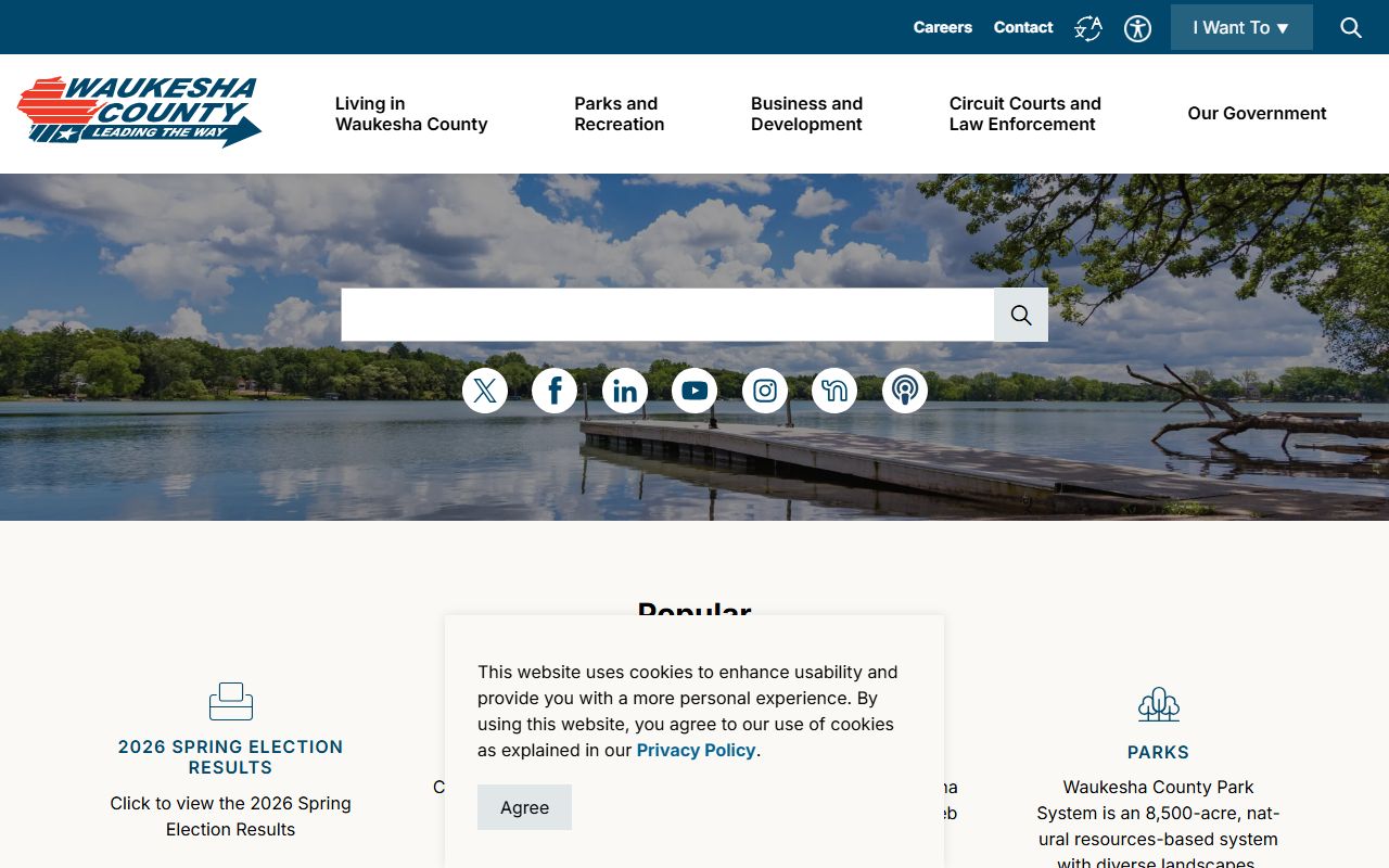Waukesha County Residents Directory at the county main page