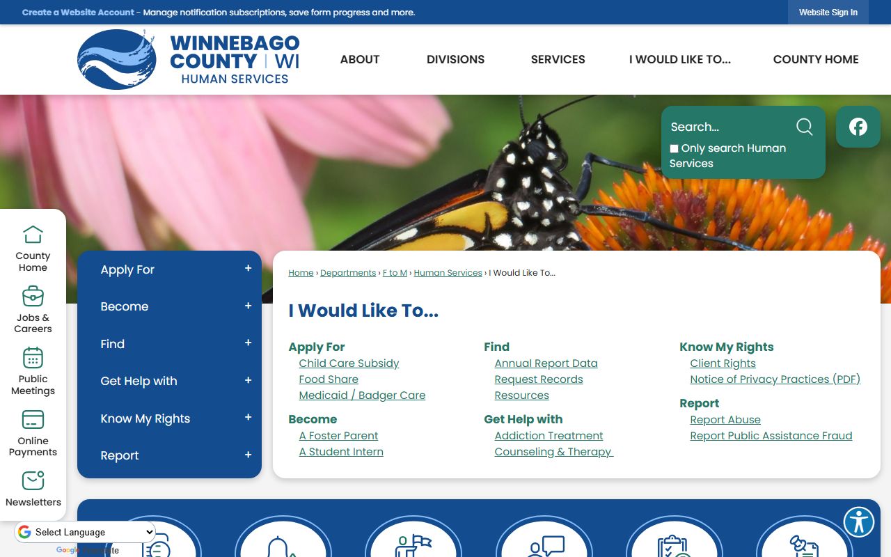 Winnebago County Residents Directory sheriff image