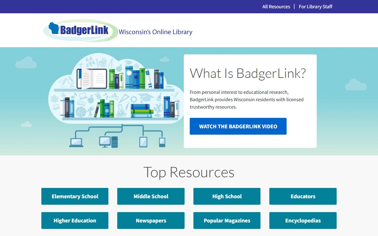 Wisconsin Residents Directory BadgerLink research portal