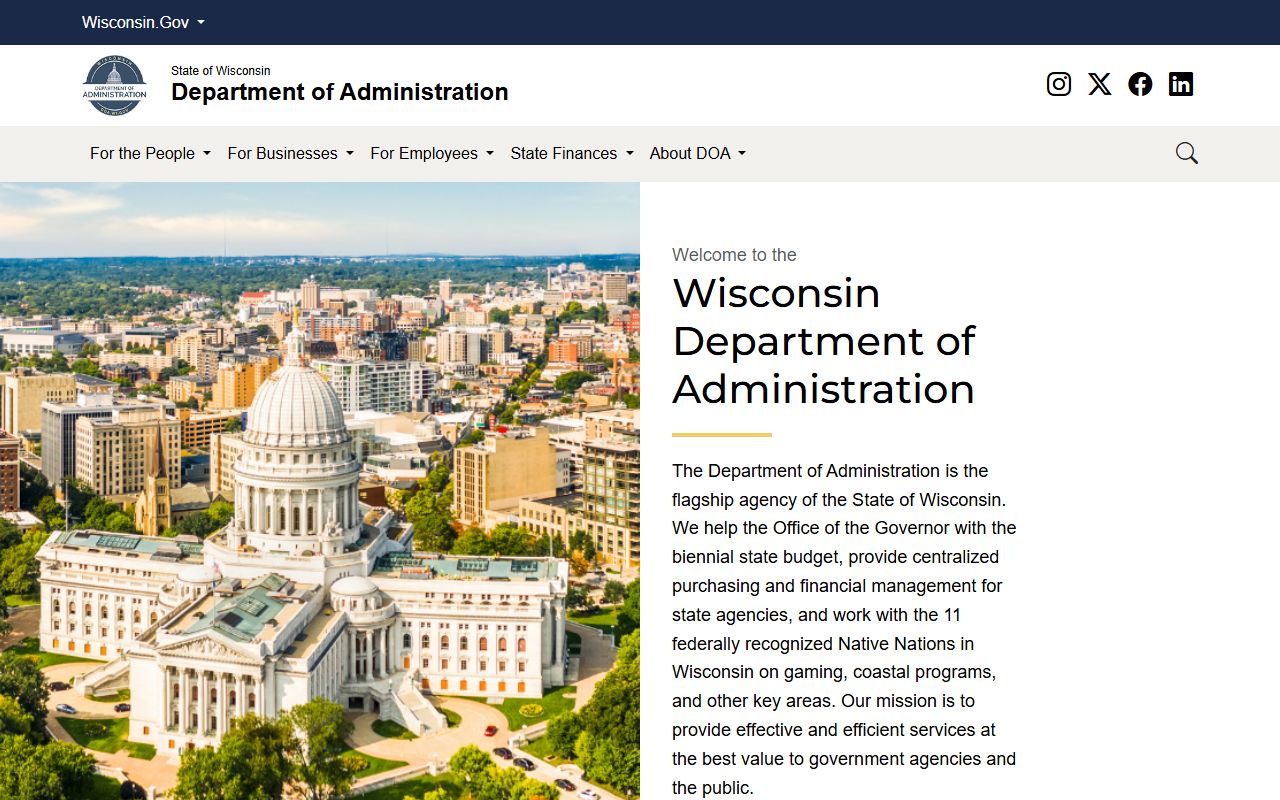Wisconsin Residents Directory department of administration records