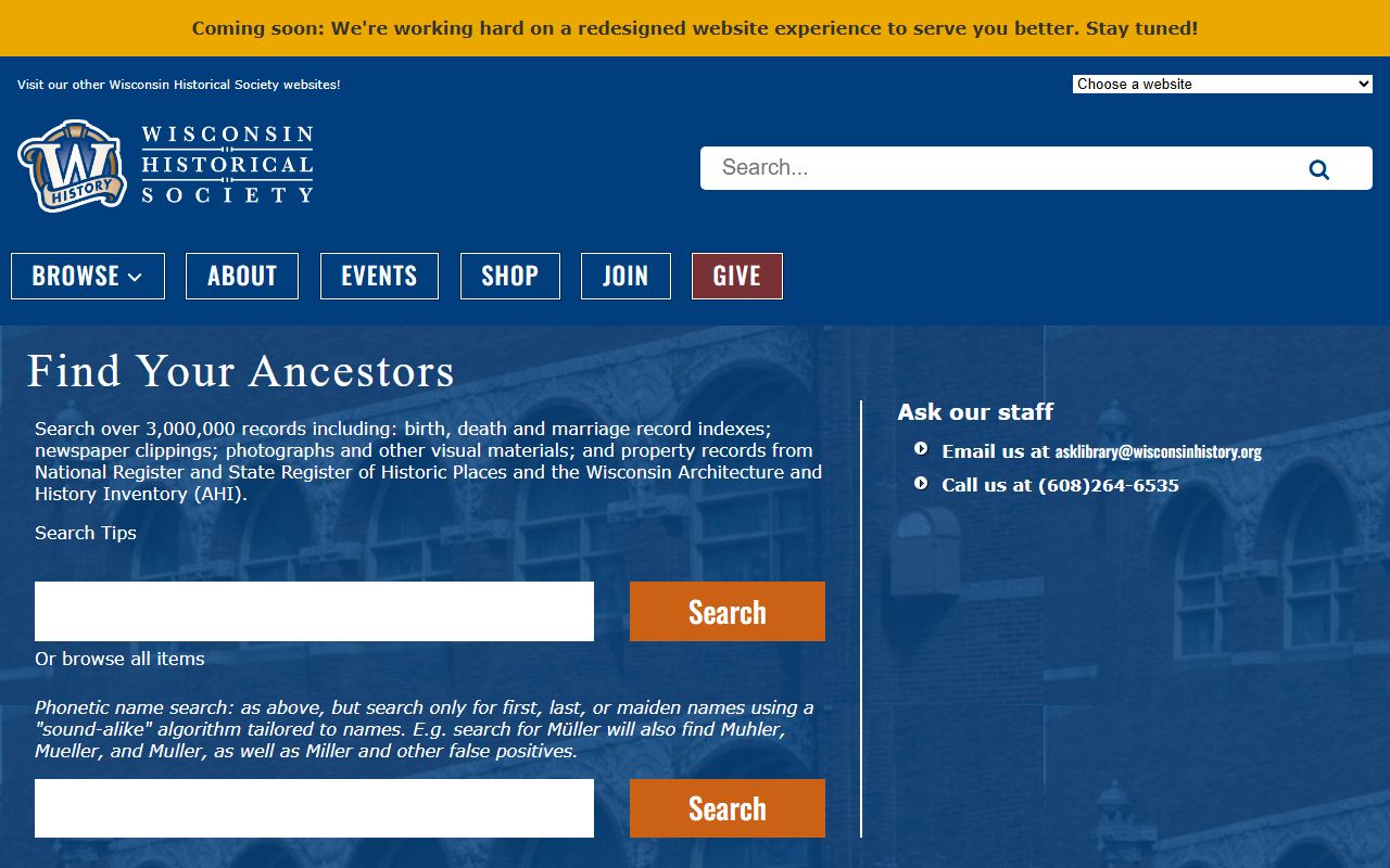 Wisconsin Residents Directory historical society archive search